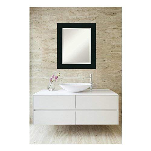  Amanti Art Vanity Bathroom Wall | Veneto Distressed Black Frame | Solid Wood Mirror |, Glass Size 40x30,