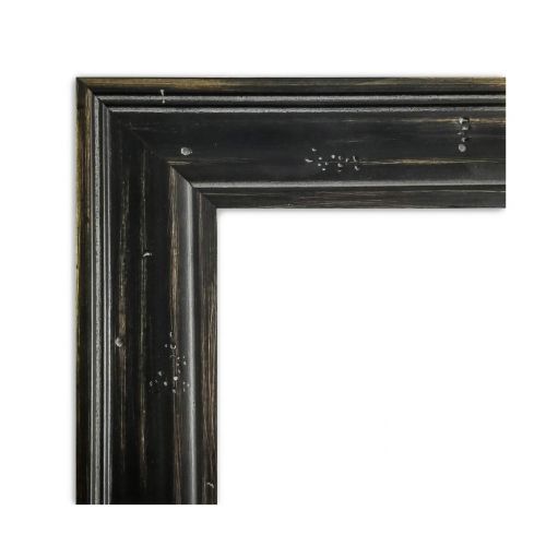  Amanti Art Vanity Bathroom Wall | Veneto Distressed Black Frame | Solid Wood Mirror |, Glass Size 40x30,