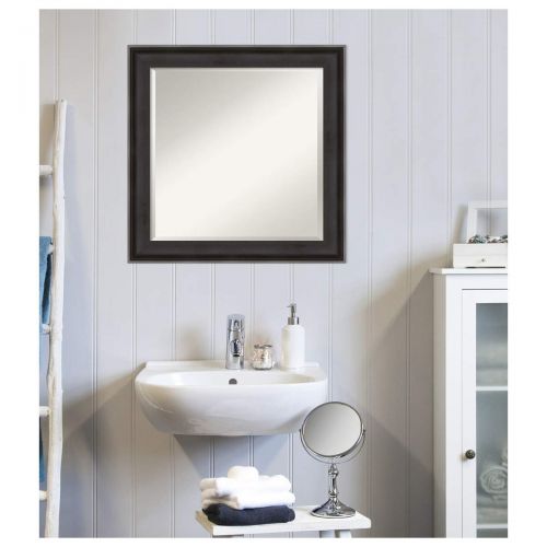  Amanti Art Vanity Bathroom Wall | Veneto Distressed Black Frame | Solid Wood Mirror |, Glass Size 40x30,