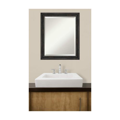  Amanti Art Vanity Bathroom Wall | Veneto Distressed Black Frame | Solid Wood Mirror |, Glass Size 40x30,