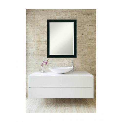  Amanti Art Vanity Bathroom Wall | Veneto Distressed Black Frame | Solid Wood Mirror |, Glass Size 40x30,