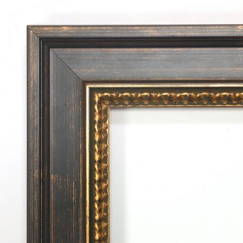  Amanti Art Vanity Bathroom Wall | Veneto Distressed Black Frame | Solid Wood Mirror |, Glass Size 40x30,