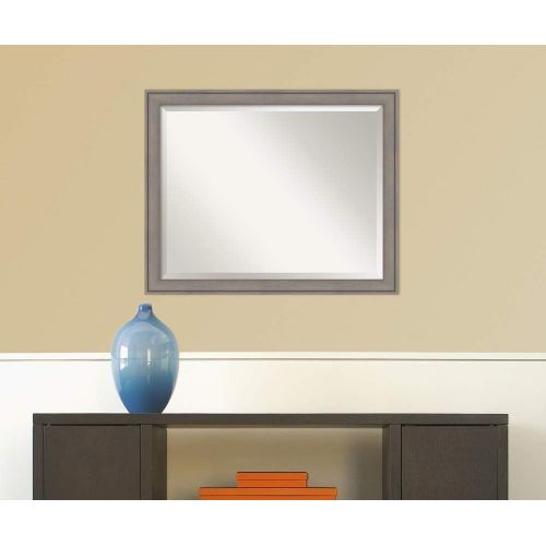  Amanti Art Framed Mirrors for Wall | Greywash Mirror for Wall | Solid Wood Wall Mirrors | Medium Wall Mirror 31.38 x 25.38 in.