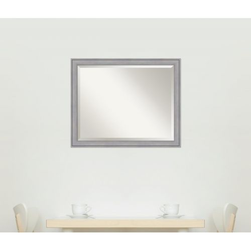  Amanti Art Framed Mirrors for Wall | Greywash Mirror for Wall | Solid Wood Wall Mirrors | Medium Wall Mirror 31.38 x 25.38 in.