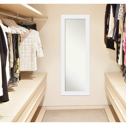  Amanti Art Full Length Mirror | Corvino White Mirror Full Length | Solid Wood Full Body Mirror | On The Door Mirror 18.88 x 52.88 in.