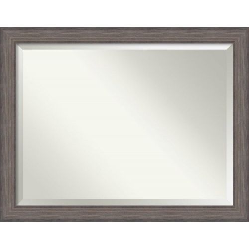  Amanti Art Framed Vanity Mirror | Bathroom Mirrors for Wall | Country Barnwood Mirror Frame | Solid Wood Mirror | X-Large Mirror | 35.25 x 45.25 in.