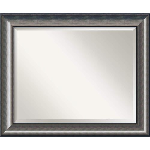  Amanti Art Framed Mirrors for Wall | Quicksilver Scoop Mirror for Wall | Solid Wood Wall Mirrors | Medium Wall Mirror 33.75 x 27.75 in.