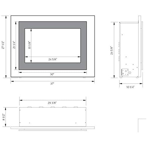  Amantii Zero Clearance Electric Fireplace with Surround (ZC-FM-37), 33-Inch