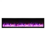 Amantii 88 Extra Tall Clean Face Symmetry Electric Fireplace w/Driftwood Logs