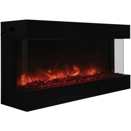  Amantii Tru-View Series XL Extra Tall Built-in 3-Sided Electric Fireplace (60-TRV-XT-XL-FI-109-Diamond), 60-Inch, Ice Media