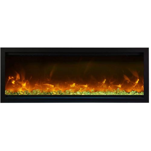  Amantii 60 Extra Tall Clean Face Symmetry Electric Fireplace w/Rustic Logs