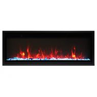 Amantii 60 Extra Slim Indoor Only Electric Fireplace with Black Steel Surround