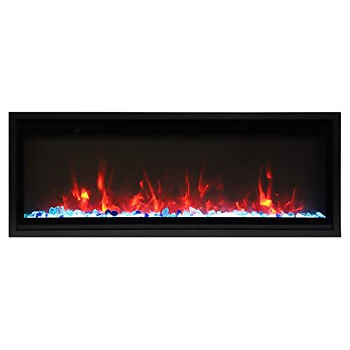  Amantii 60 Extra Slim Indoor Only Electric Fireplace with Black Steel Surround