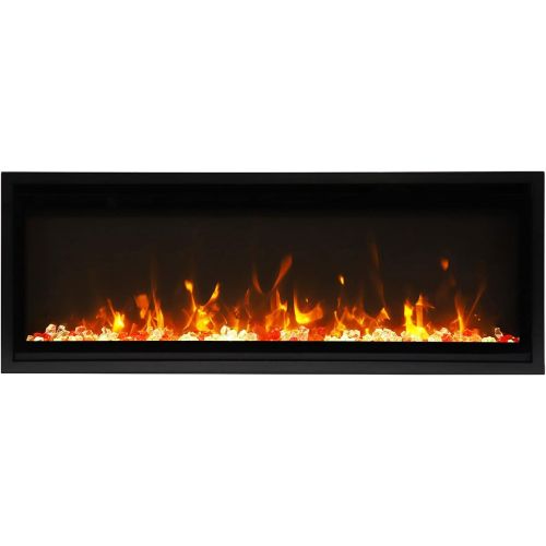  Amantii 60 Extra Slim Indoor Only Electric Fireplace with Black Steel Surround