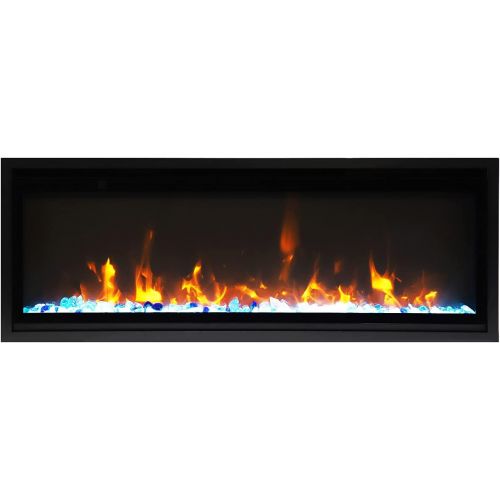  Amantii 60 Extra Slim Indoor Only Electric Fireplace with Black Steel Surround