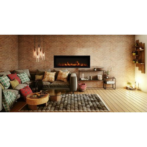  Amantii 60 Extra Slim Indoor Only Electric Fireplace with Black Steel Surround