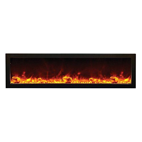  Amantii BI-60-SLIM-OD Outdoor Panorama Series Slim Electric Fireplace, 60-Inch