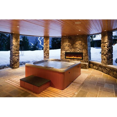  Amantii BI-60-SLIM-OD Outdoor Panorama Series Slim Electric Fireplace, 60-Inch