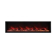 Amantii Panorama Series Extra Tall Built-in Electric Fireplace with Black Steel Surround (BI-88-DEEP-XT-DESIGN-MEDIA-BIRCH-15PCE), 88-Inch, Birch Log Media