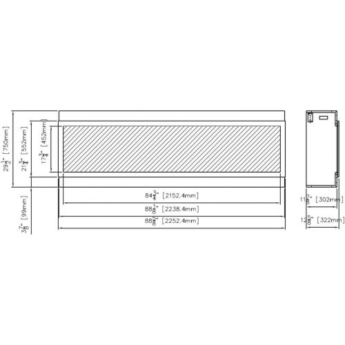  Amantii Panorama Series Extra Tall Built-in Electric Fireplace with Black Steel Surround (BI-88-DEEP-XT-DESIGN-MEDIA-BIRCH-15PCE), 88-Inch, Birch Log Media