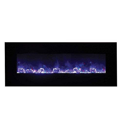  Amantii WM-FM-48-5823-BG-ICE Wall Mount / Flush Mount Series Electric Fireplace with Ice Media Kit, 48-Inch