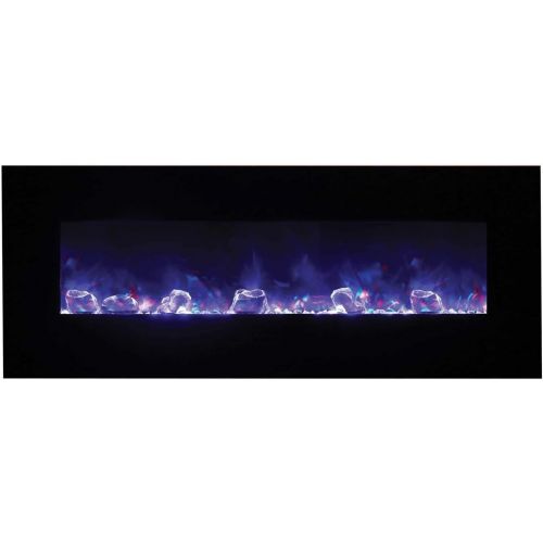  Amantii WM-FM-48-5823-BG-ICE Wall Mount / Flush Mount Series Electric Fireplace with Ice Media Kit, 48-Inch