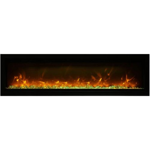  Amantii Symmetry Series B Built-in Electric Fireplace with Dark Grey Fully Recessed Surround (SYM-60-B-SYM-60-SURR-GREY), 60-Inch