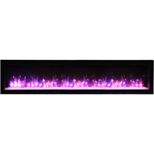  Amantii Symmetry Series B Built-in Electric Fireplace with Black Semi-Flush Mount Surround (SYM-74-B-SYM-XS-74), 74-Inch