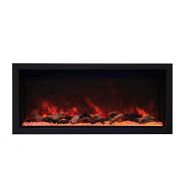 Amantii Panorama Series Extra Tall Built-in Electric Fireplace with Black Steel Surround (BI-50-DEEP-XT-DESIGN-MEDIA-BIRCH-15PCE), 50-Inch, Birch Log Media