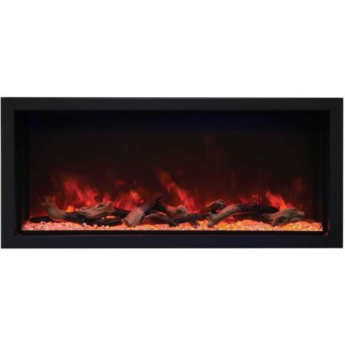  Amantii Panorama Series Extra Tall Built-in Electric Fireplace with Black Steel Surround (BI-50-DEEP-XT-DESIGN-MEDIA-BIRCH-15PCE), 50-Inch, Birch Log Media