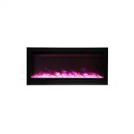 Amantii Symmetry Series Built-in Electric Fireplace with Logs and Black Semi-Flush Mount Surround (SYM-34-SYM-XS-34), 34-Inch