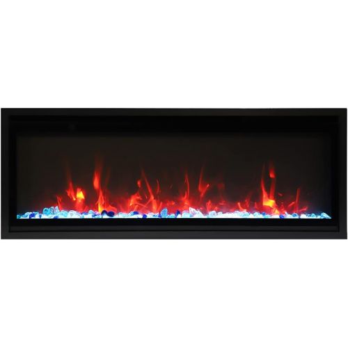  Amantii 50 Extra Slim Indoor Only Electric Fireplace with Black Steel Surround