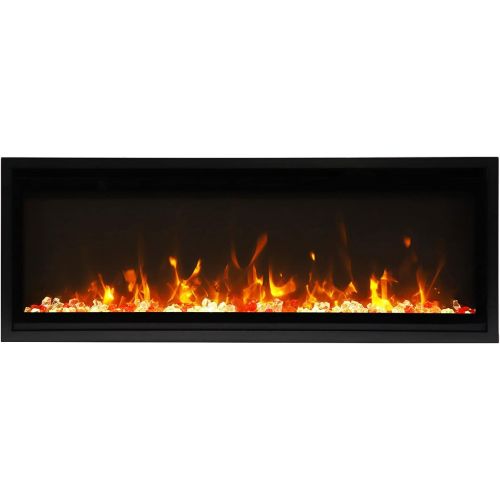  Amantii 50 Extra Slim Indoor Only Electric Fireplace with Black Steel Surround
