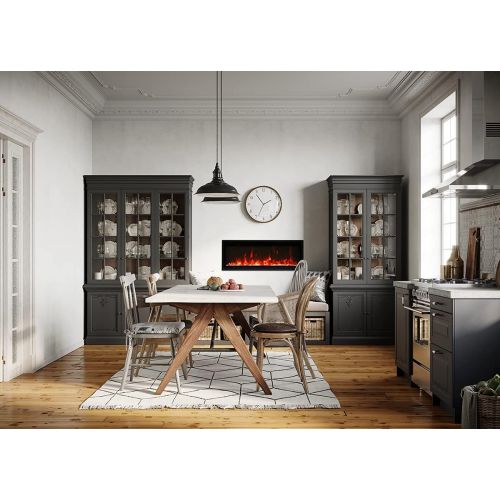  Amantii 50 Extra Slim Indoor Only Electric Fireplace with Black Steel Surround