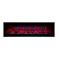 Amantii Symmetry Series Built-in Electric Fireplace with Logs and Dark Grey Fully Recessed Surround (SYM-60-SYM-60-SURR-GREY), 60-Inch