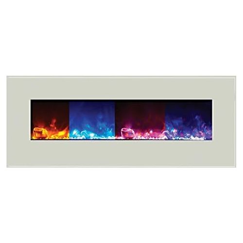  Amantii WM-BI-48-5823-WHTGLS Electric Fireplace