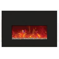 Amantii Small Electric Fireplace Insert with Black Glass Surround - INSERT-26-3825