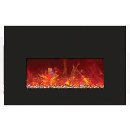  Amantii Small Electric Fireplace Insert with Black Glass Surround - INSERT-26-3825