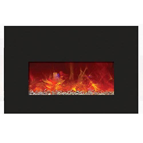  Amantii Small Electric Fireplace Insert with Black Glass Surround - INSERT-26-3825