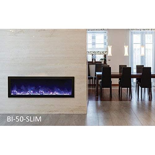  Amantii Panorama Indoor/Outdoor Extra Slim Built in Electric Fireplace (BI-50-XTRASLIM), 50-Inch