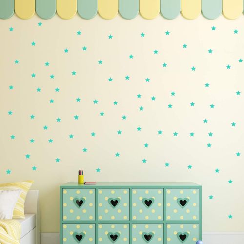  Amaonm 100 Pcs Blue Glow in The Dark Luminous Stars Fluorescent Noctilucent Plastic Wall Stickers Murals Decals for Home Art Decor Ceiling Wall Decorate Kids Babys Bedroom Room Dec