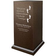 Amaranthine Urn Company Personalized Engraved Footprints Cremation Urn for Human Ashes-Made in America-Handcrafted in The USA by Amaranthine Urns- Adult Funeral Urn up to 200 lbs Living Weight -Eaton SE-