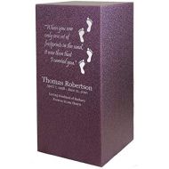 Amaranthine Urn Company Personalized Engraved Footprints Cremation Urn for Human Ashes - Made in America - Handcrafted in The USA by Amaranthine Urns, Adult Funeral Urn - Eaton DL (up to 200 lbs Living We