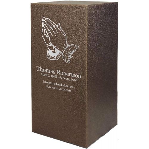  Amaranthine Urn Company Personalized Engraved Praying Hands Cremation Urn for Human Ashes-Made in America-Handcrafted in The USA by Amaranthine Urns-Eaton DL-Adult Funeral Urn (up to 200 lbs Living Weight