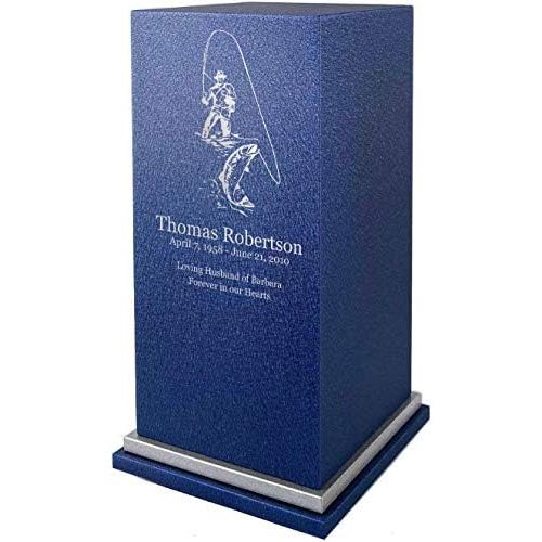  Amaranthine Urn Company PERSONALIZED Engraved Fisherman Cremation Urn for Human Ashes-Made in America-Handcrafted in the USA by Amaranthine Urns- Adult Funeral Urn up to 200 lbs living weight -Eaton SE- (