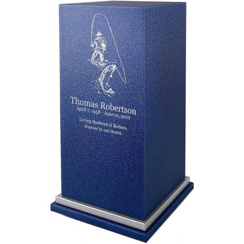  Amaranthine Urn Company PERSONALIZED Engraved Fisherman Cremation Urn for Human Ashes-Made in America-Handcrafted in the USA by Amaranthine Urns- Adult Funeral Urn up to 200 lbs living weight -Eaton SE- (