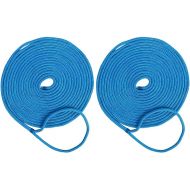 Amarine Made Double Braided Nylon Dock Lines 4840 lbs Breaking Strength (L:35 ft. D:1/2 inch Eyelet:12 inch) 2 Pack of Marine Mooring Rope Boat Dock Lines with Loop Working Load Limit:968 lbs