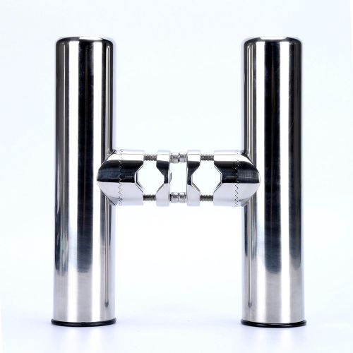  Amarine Made 2pcs Stainless Clamp on Fishing Rod Holder for Rails 7/8 to 1