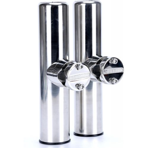  Amarine Made 2pcs Stainless Clamp on Fishing Rod Holder for Rails 7/8 to 1