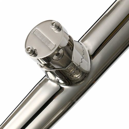  (2x) Amarine Made Stainless Tournament Style Clamp on Fishing Rod Holder for Rails 7/8 to 1, Rail Mount Rod Holder